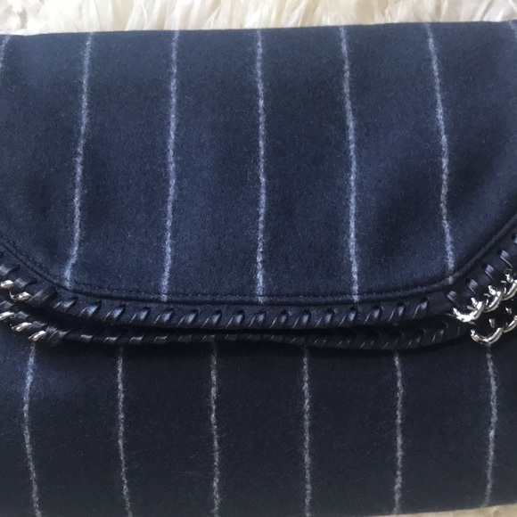 Stella McCartney Falabella Pinstripe Fold-Over Tote - Picture 4 of 14
